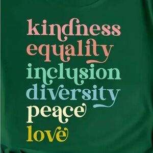 Womens Kindness Inspiring Graphic T-Shirt - medium green